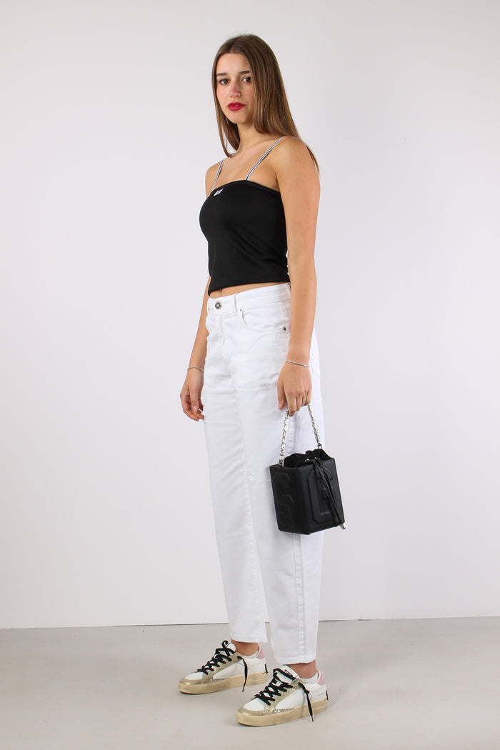 Naiadi Denim Baggy Rotture Bianco-5