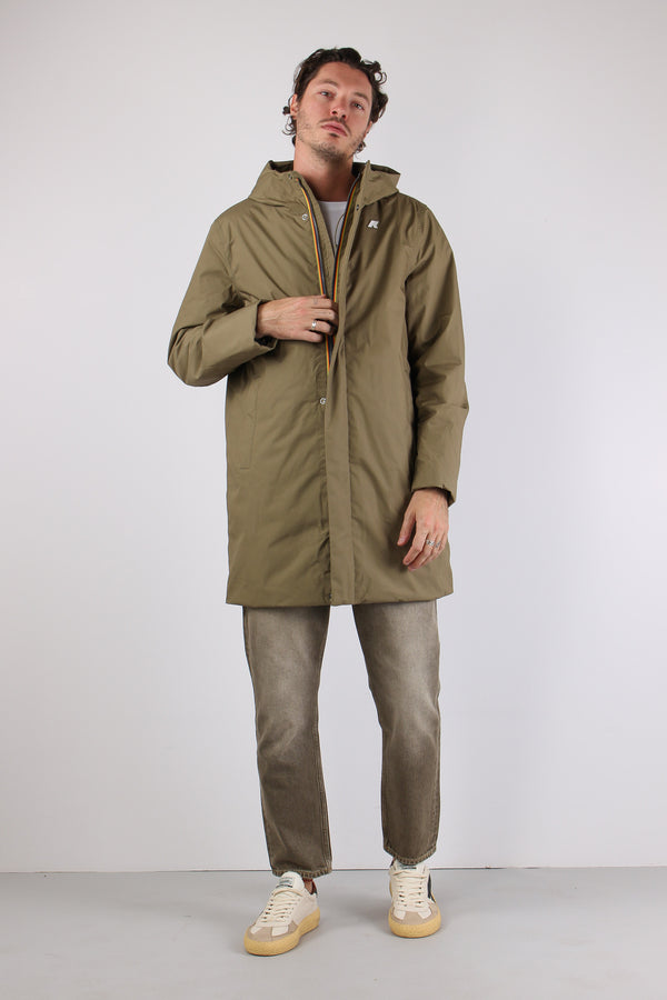 Giubbotto Lungo Cappuccio Green Army-2