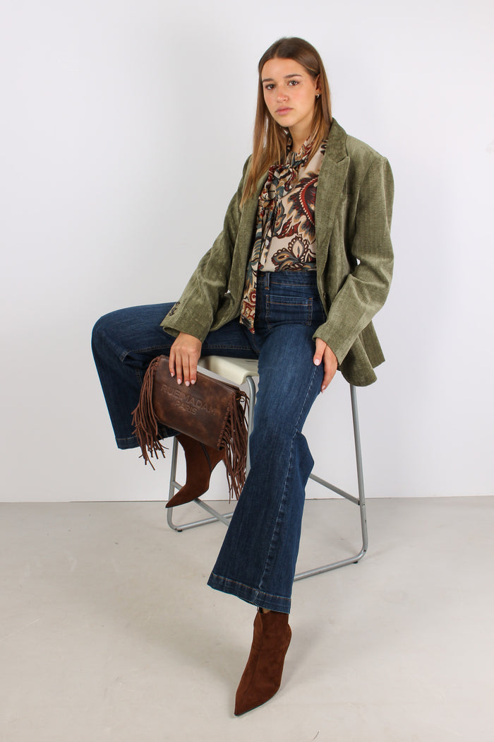 Denim Zampa Tasche Davanti Denim