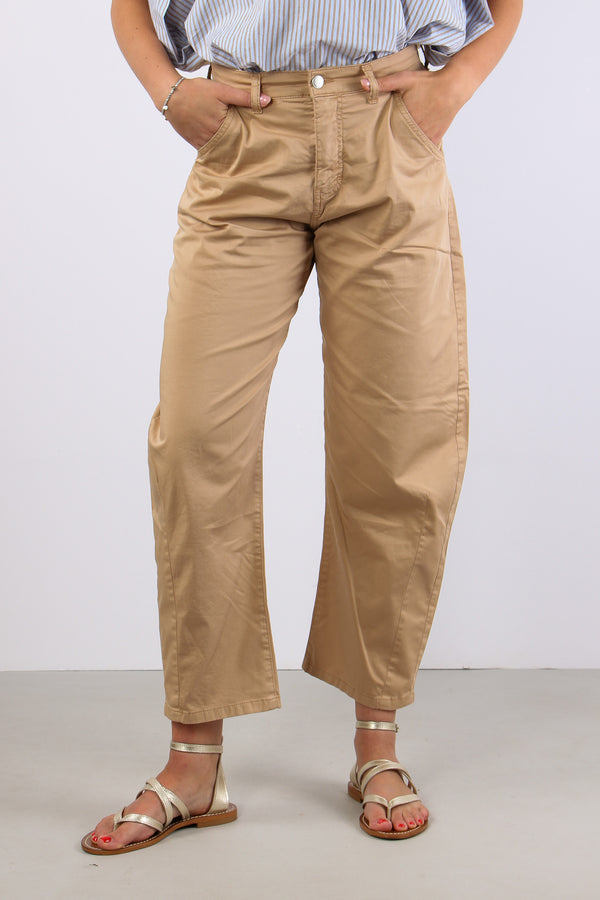 Pantalone Barrel Tessuto Legge Biscotto-2