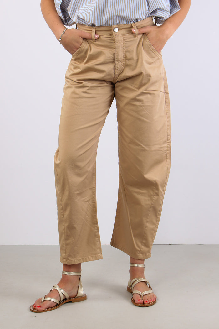 Pantalone Barrel Tessuto Legge Biscotto-2