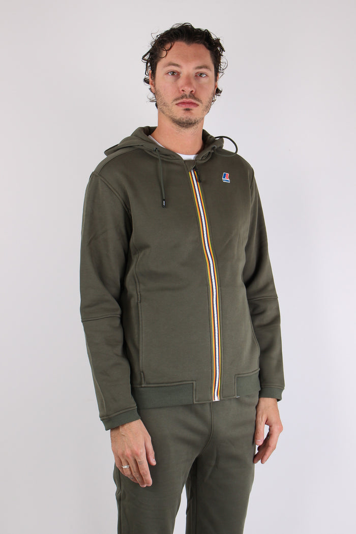 Felpa Cappuccio Cotone Green/blackish-5