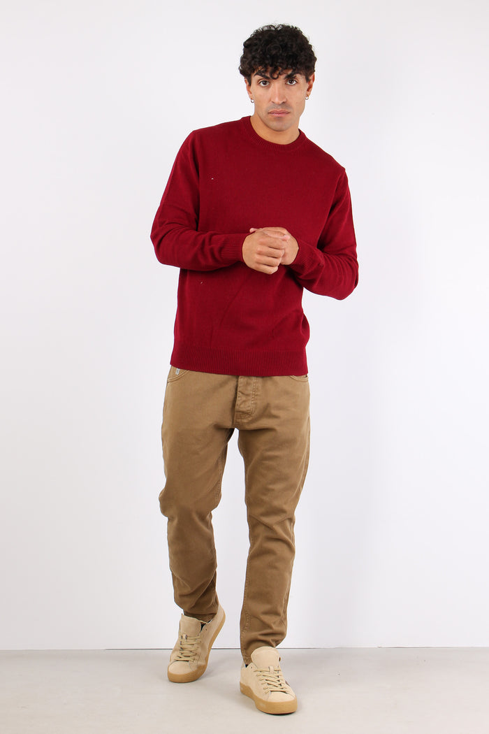 Girocollo Lambswool Bordeaux-2