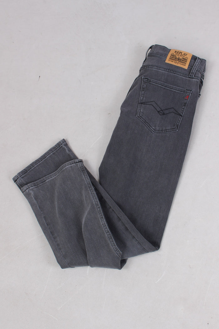 Denim Boyfriend Gamba Regular Grigio-3