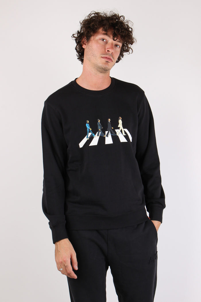 Felpa  Stampa Beatles Strisc Nero-5