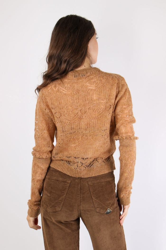 Maglia Traforata Mohair Tortora-5
