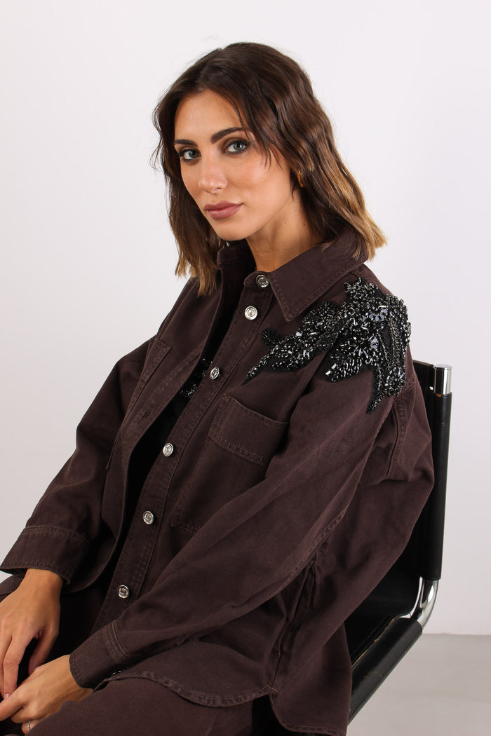 Camicia Denim Applicazioni Mole-5