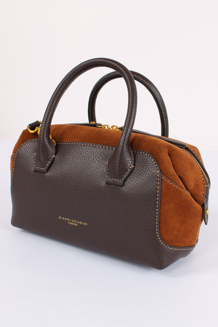 Gemma Mini Bag Bimateriale Espresso/cognac-4