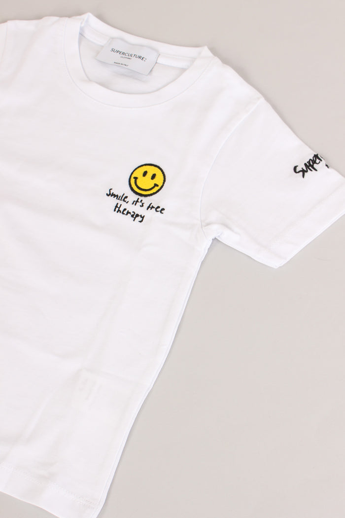 T-shirt Ricamo Smile White-4