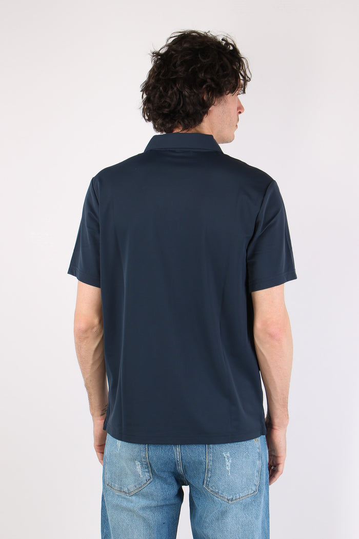 Polo Tessuto Tecnico Blu Navy-5
