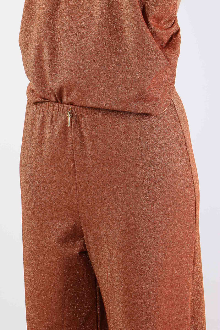 Pantalone Lurex Spacchi Laterali Ruggine-8