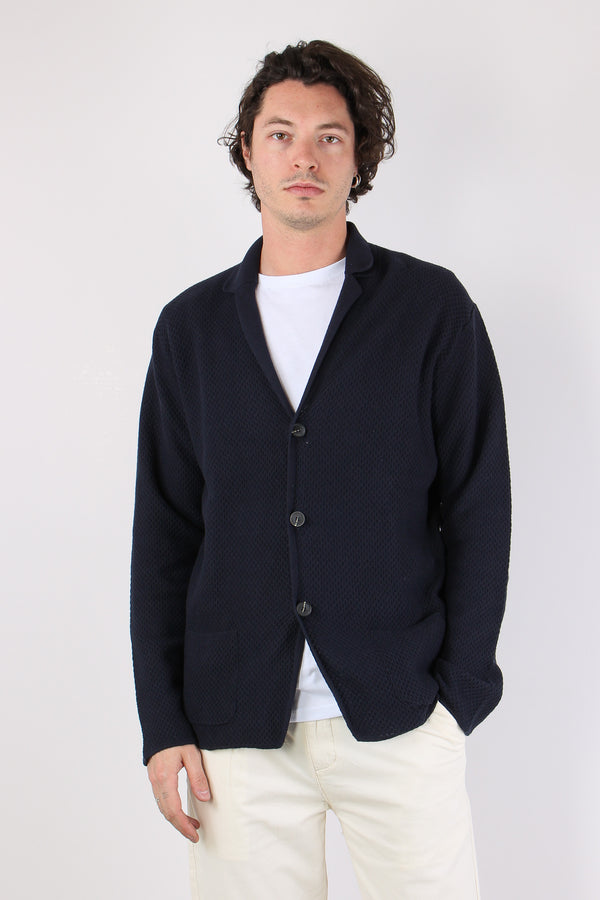Cardigan In Maglia Navy-2