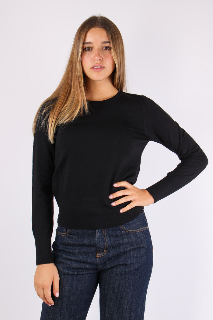 Maglia Girocollo Viscosa Nero