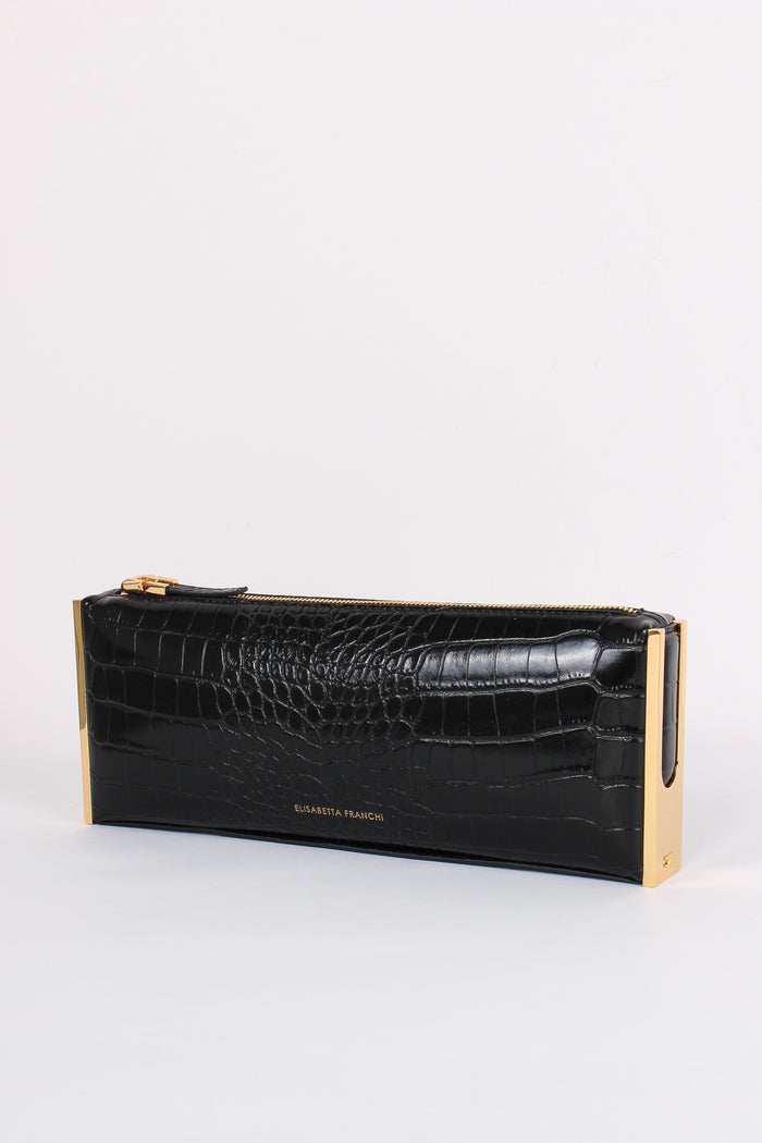 Clutch Stampa Cocco Grande Nero-2