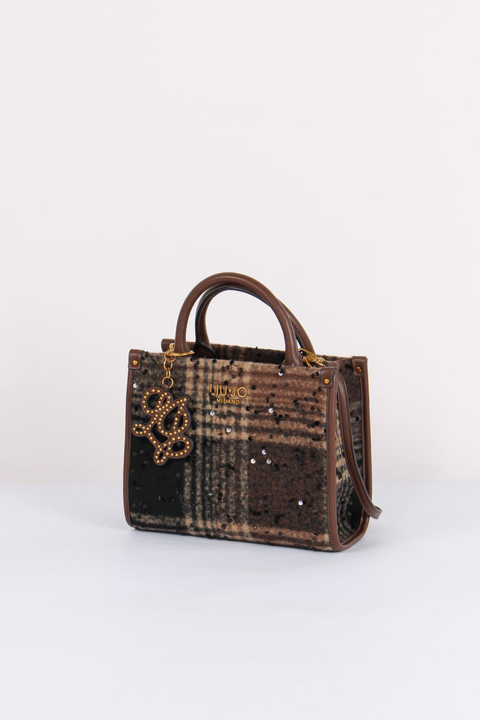 Mini Shopping Check Inserto Paillettes Moro-2