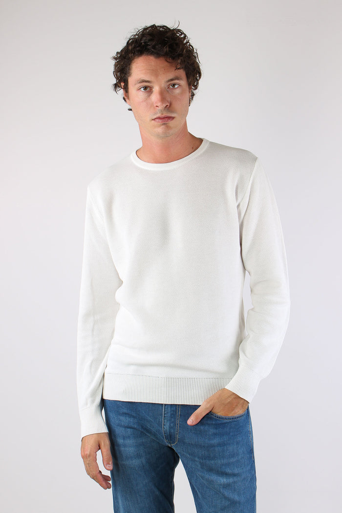 Maglia Girocollo Nido D Ape Latte