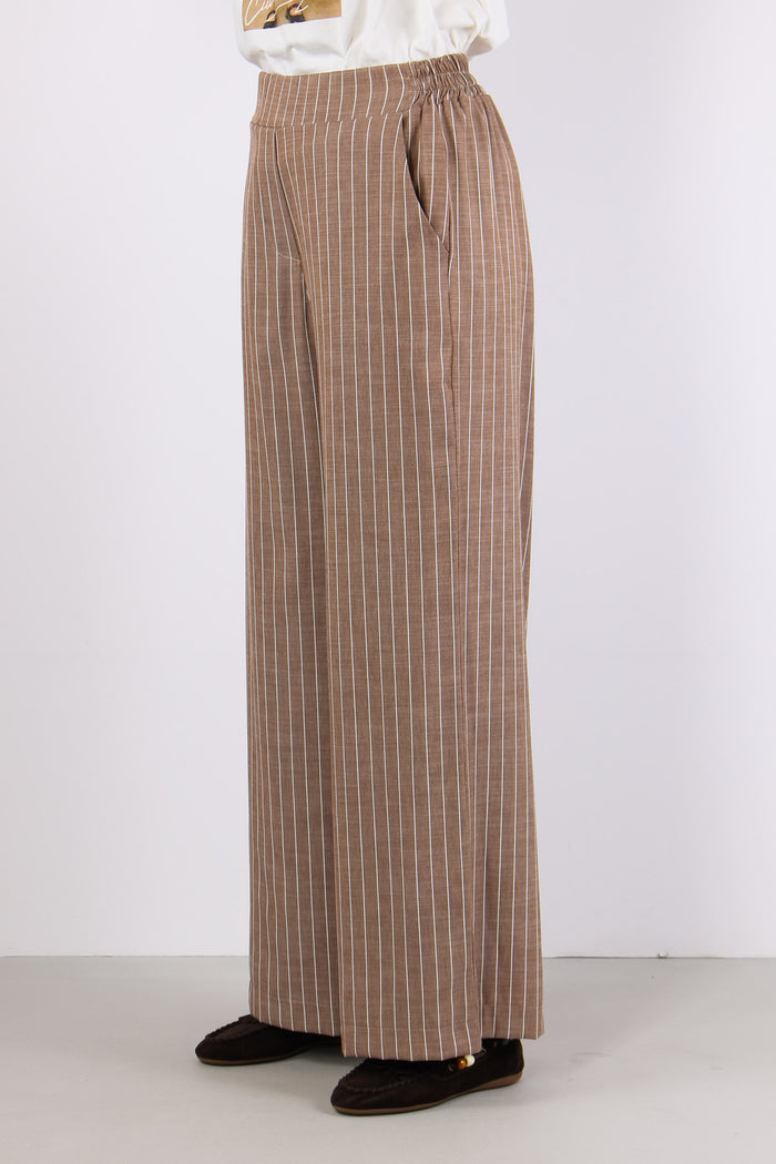 Pantalone Gessato Elastico Vit Caffe-4