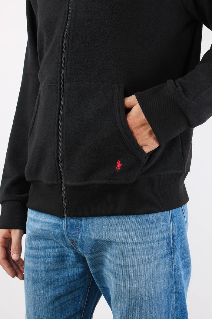 Felpa Full Zip Polo Black-7