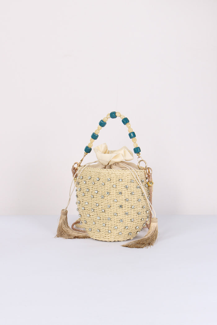 Secchiello Paglia Strass Natural-2