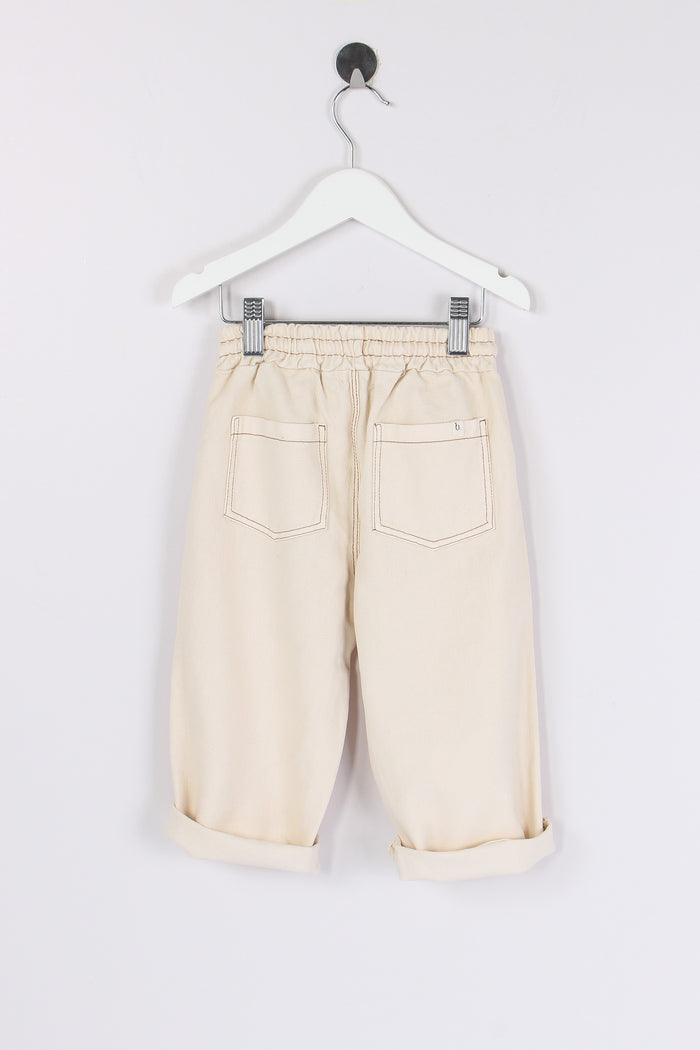 Pantalone Ampio Twill Ivory-2
