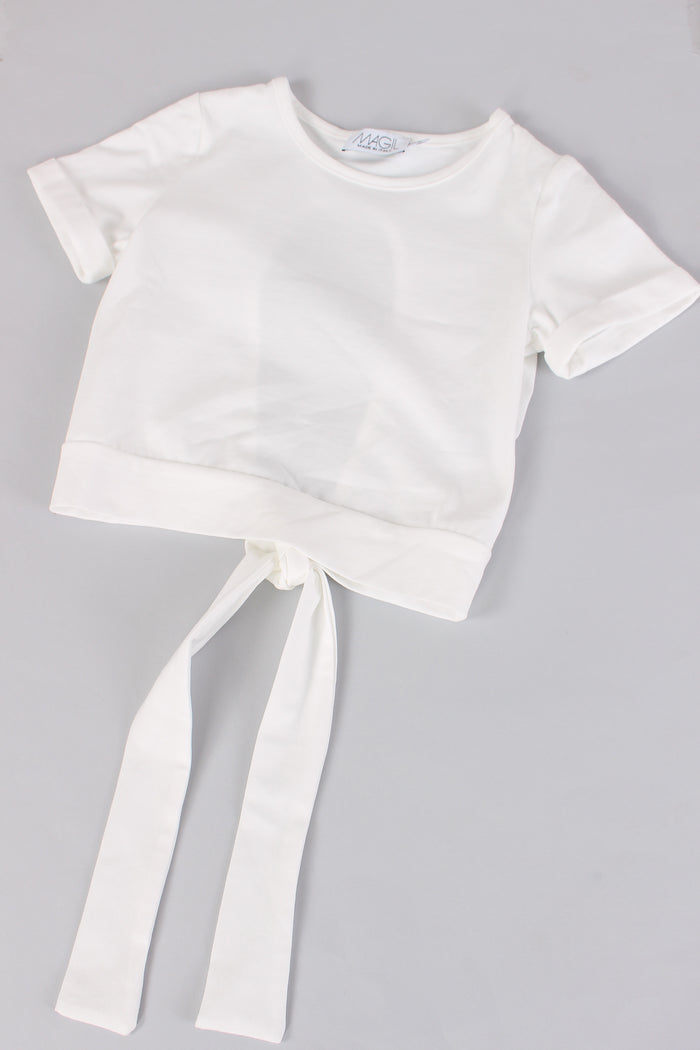 T-shirt Cut Out Dietro Latte-4