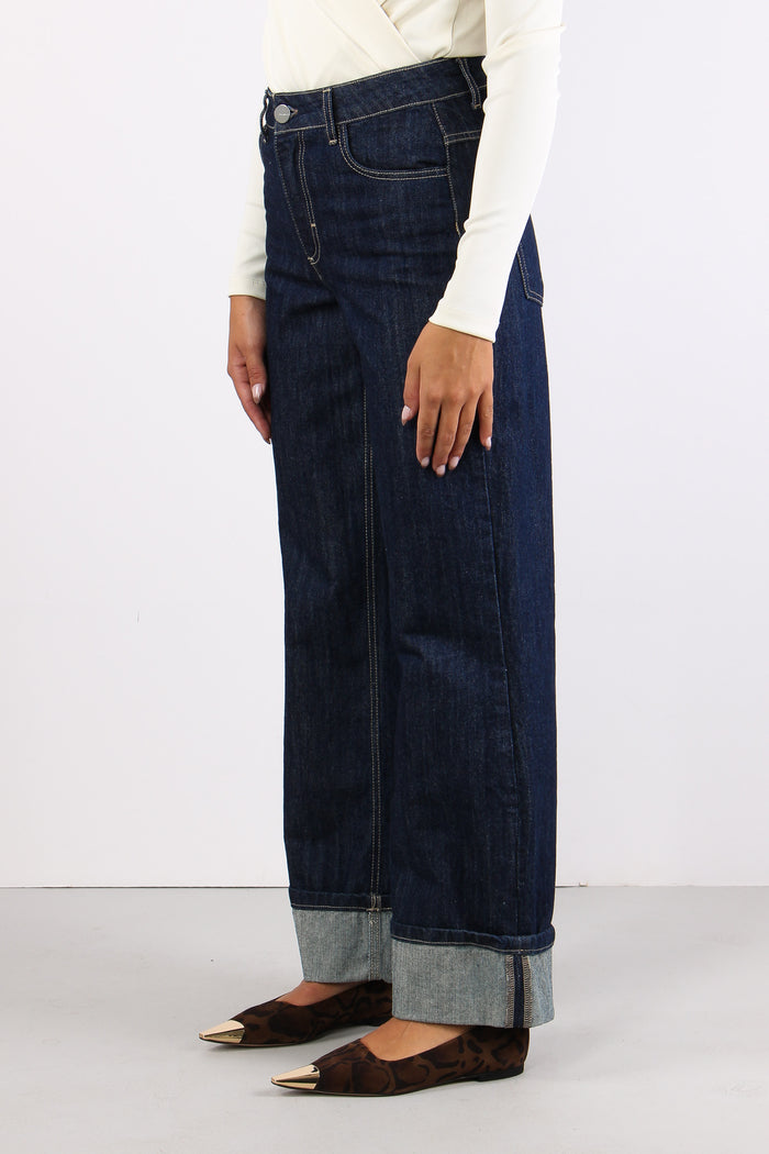 Denim Regular Risvolto Denim Blu-3