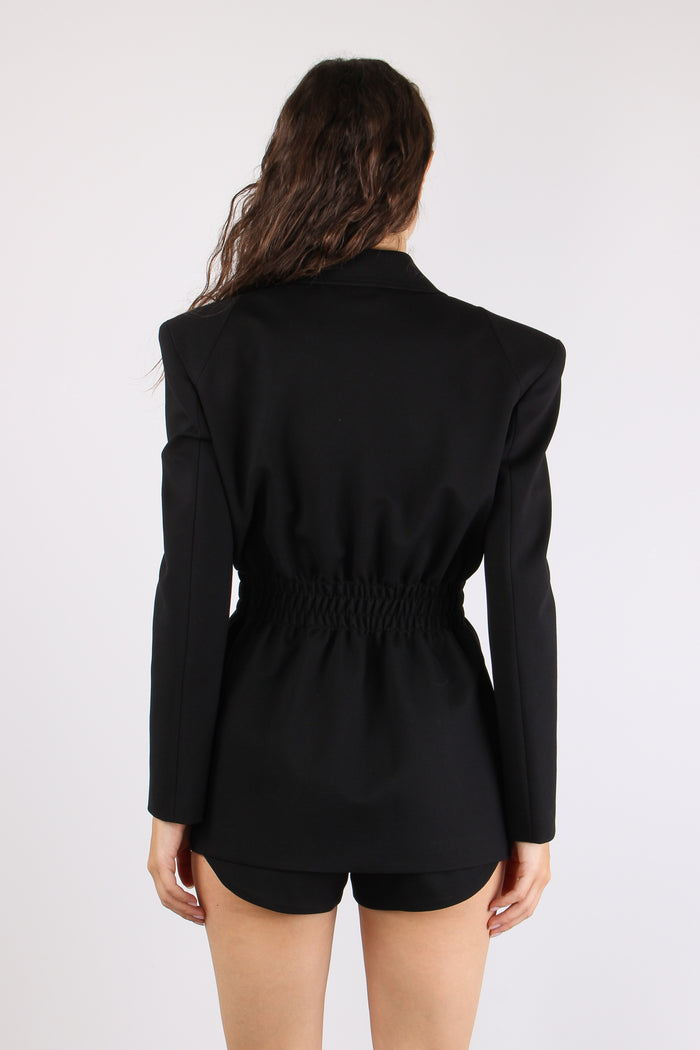 Giacca Over Riprese Fianchi Black-4
