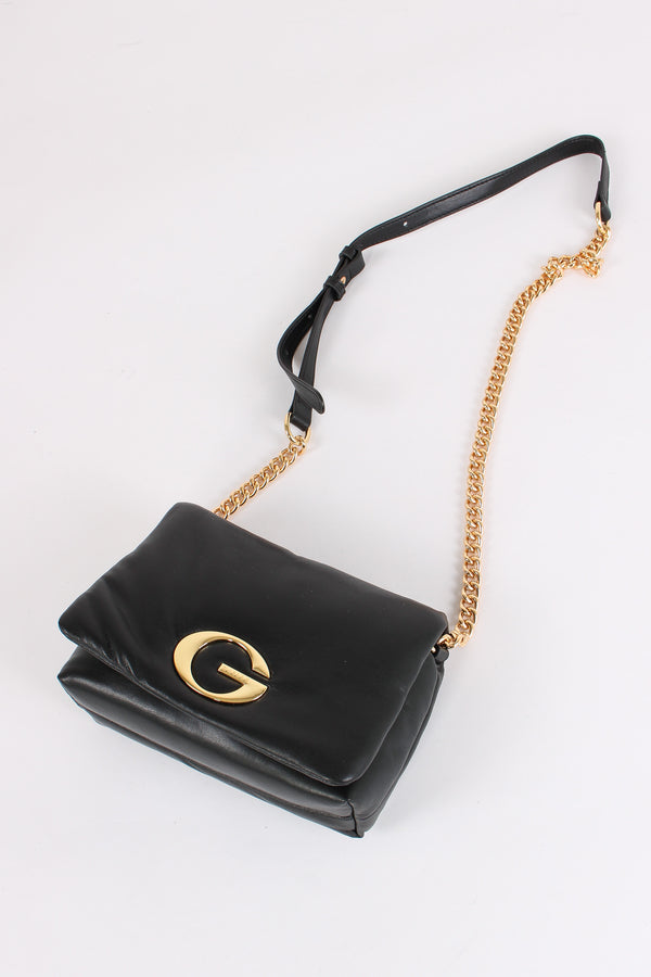 Mini Tracolla Puffy Catena Nero-2