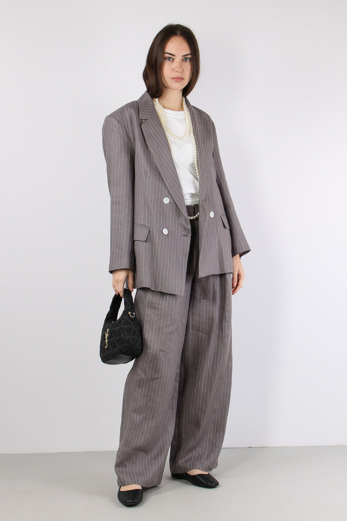 Giacca Lino Gessata Grigio-6