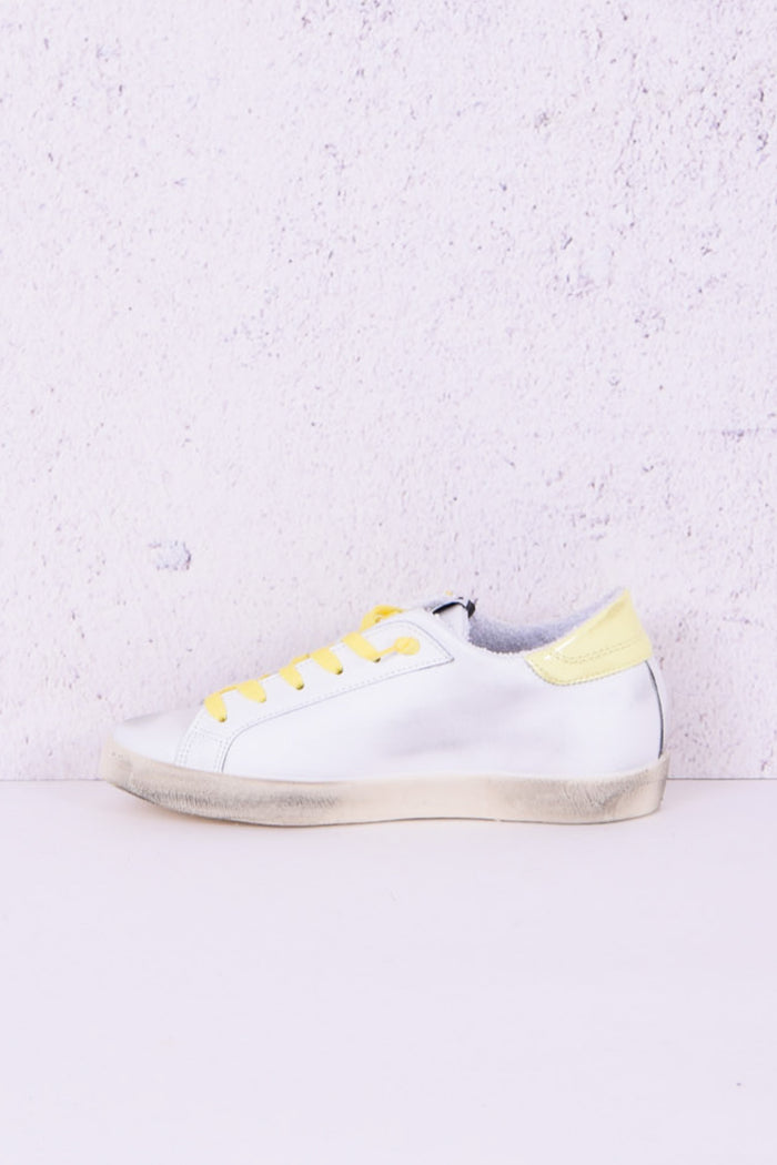 Sneaker Bassa Vernice Bianco/giallo-3