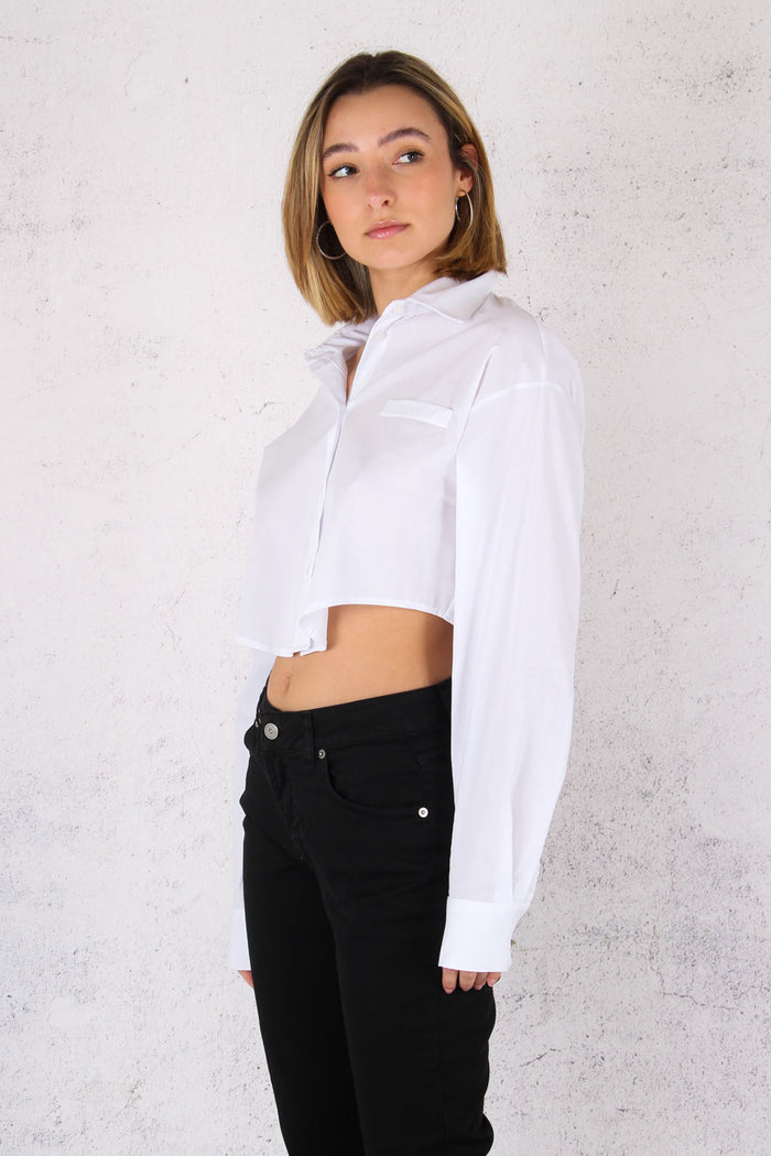 Camicia Corta Con Taschino Bianco-4