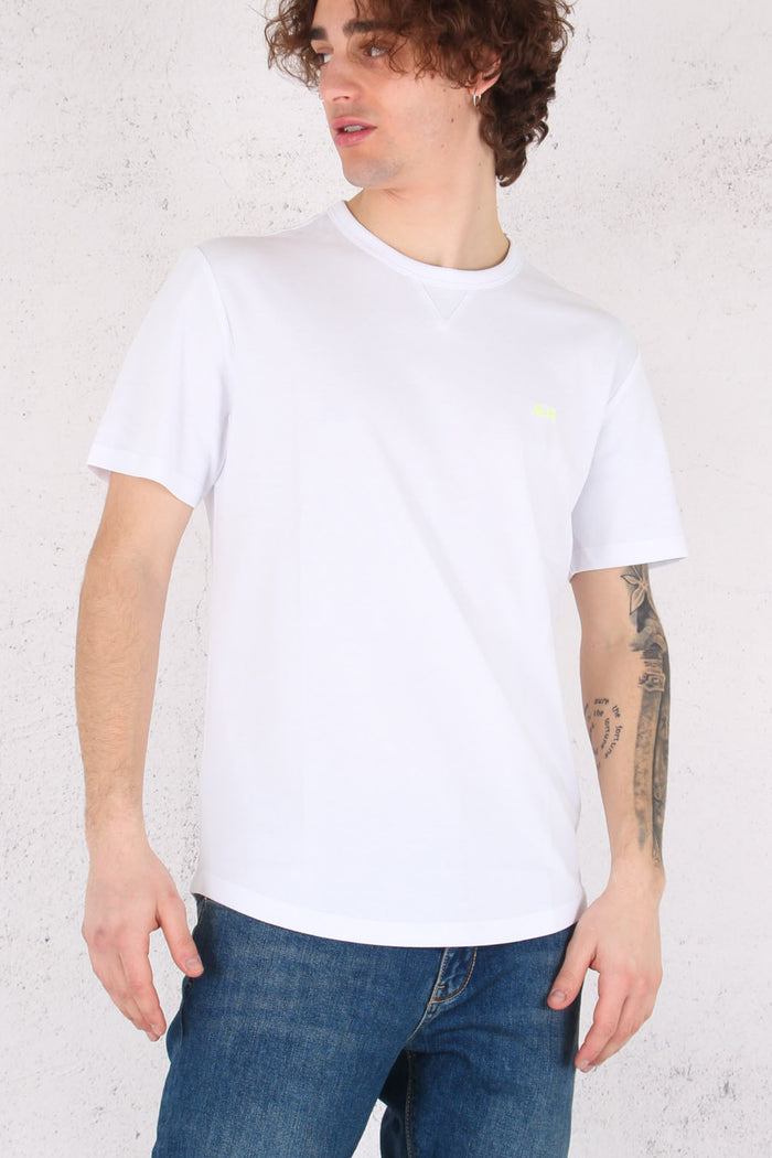 T-shirt Piquet Logo Fluo Bianco-3