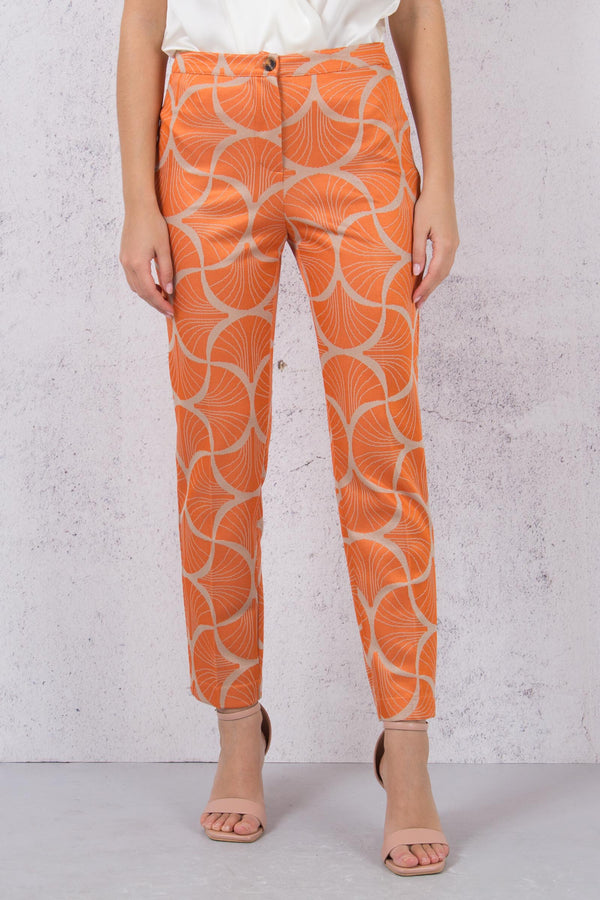 Pantalone Stampa Conchiglia Sabbia/arancio