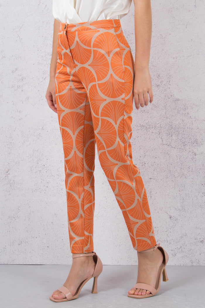 Pantalone Stampa Conchiglia Sabbia/arancio-4
