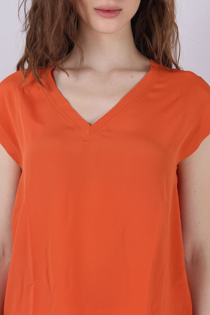 Cindy T-shirt Scollo V Arancio-5