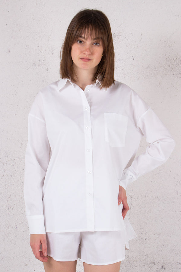Camicia Over Cotone Bianco