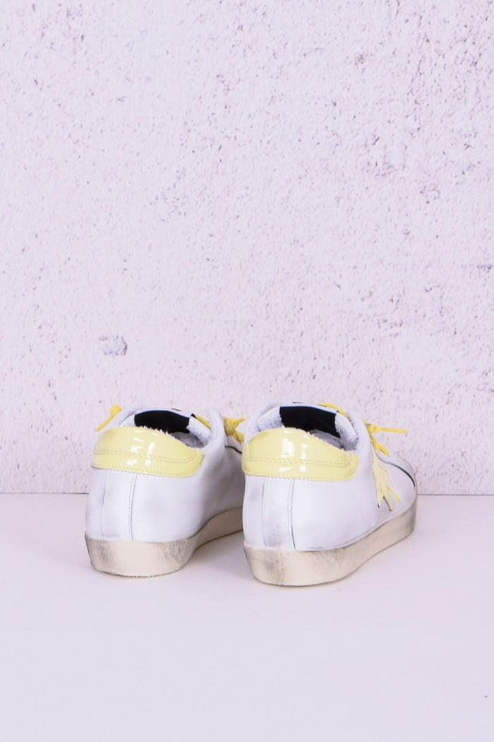 Sneaker Bassa Vernice Bianco/giallo-2