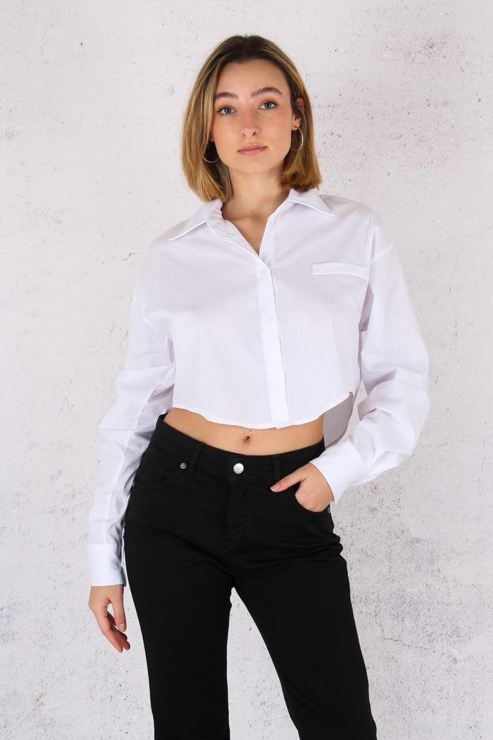 Camicia Corta Con Taschino Bianco-1
