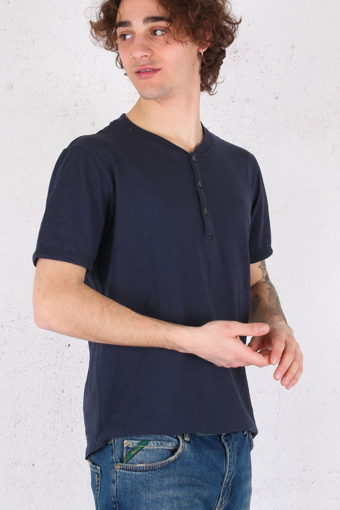 T-shirt Serafino Fiammata Navy Blue-5