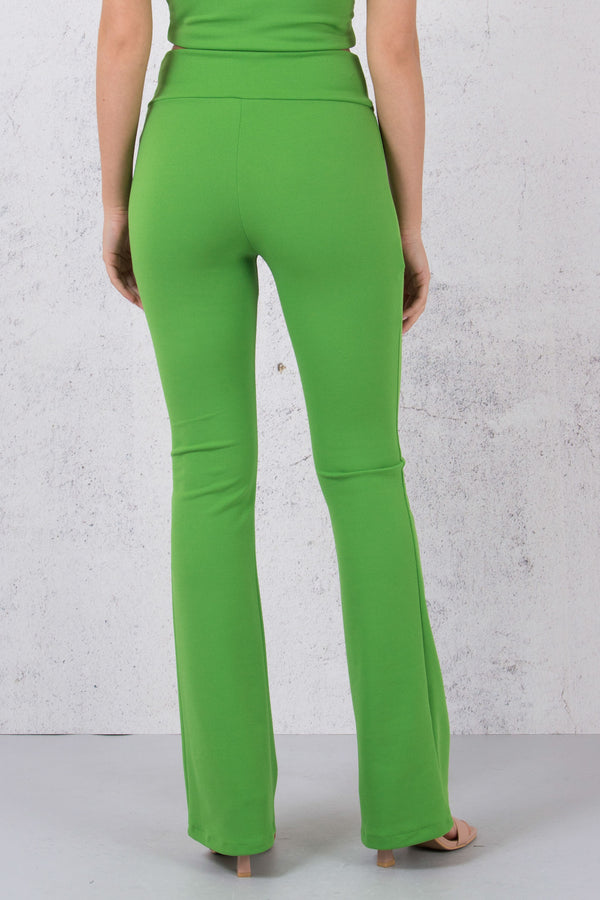 Pantalone Crepe Zampa Verde-2