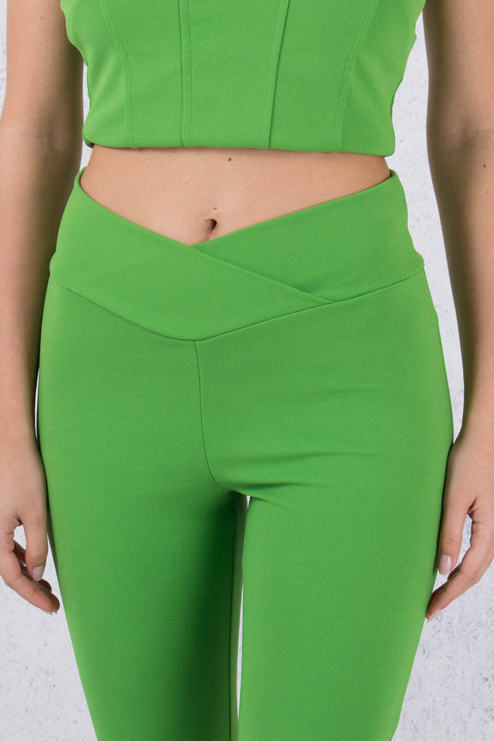 Pantalone Crepe Zampa Verde-6